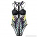 FEITONG Womens Bikini Women's Tube Top Print Split Swimsuit Stitching Swimsuit Swimsuit Bikini Black B07MK73M4J